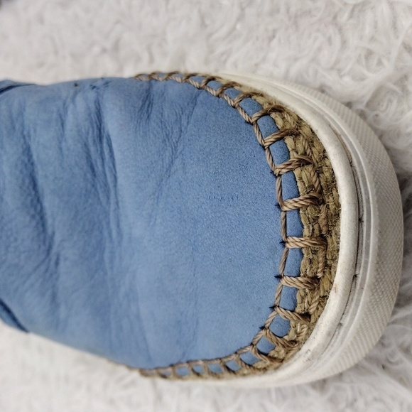 Ugg Australia Caleel Blue Leather Upper Round Toe Espadrille Slip On Mule Shoe - Picture 12 of 16